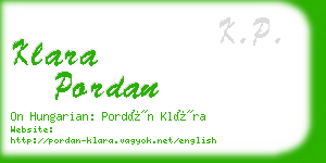 klara pordan business card